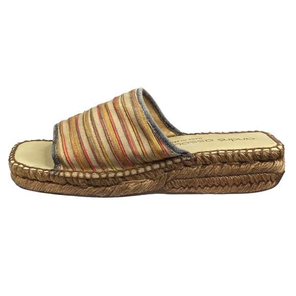 Vintage 90's Andre Assous Striped Women's Espadrille Sandals Size US 6 - Picture 3 of 11